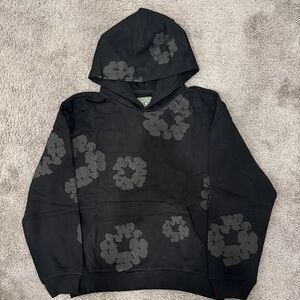 Denim Tears Black Monochrome Hoodie Size M